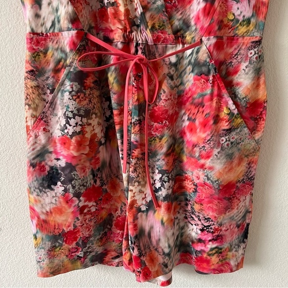 Athleta One Piece Renewed Bloom Pink Floral Drawstring Marlow Romper SZ Small - Picture 5 of 16